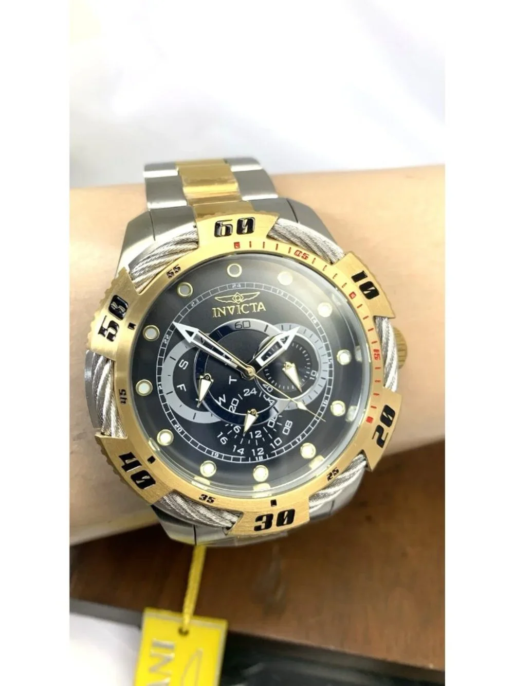 Invicta Men's Watch 45753 Speedway Quartz Chronograph Black Dial Two Tone 50mm